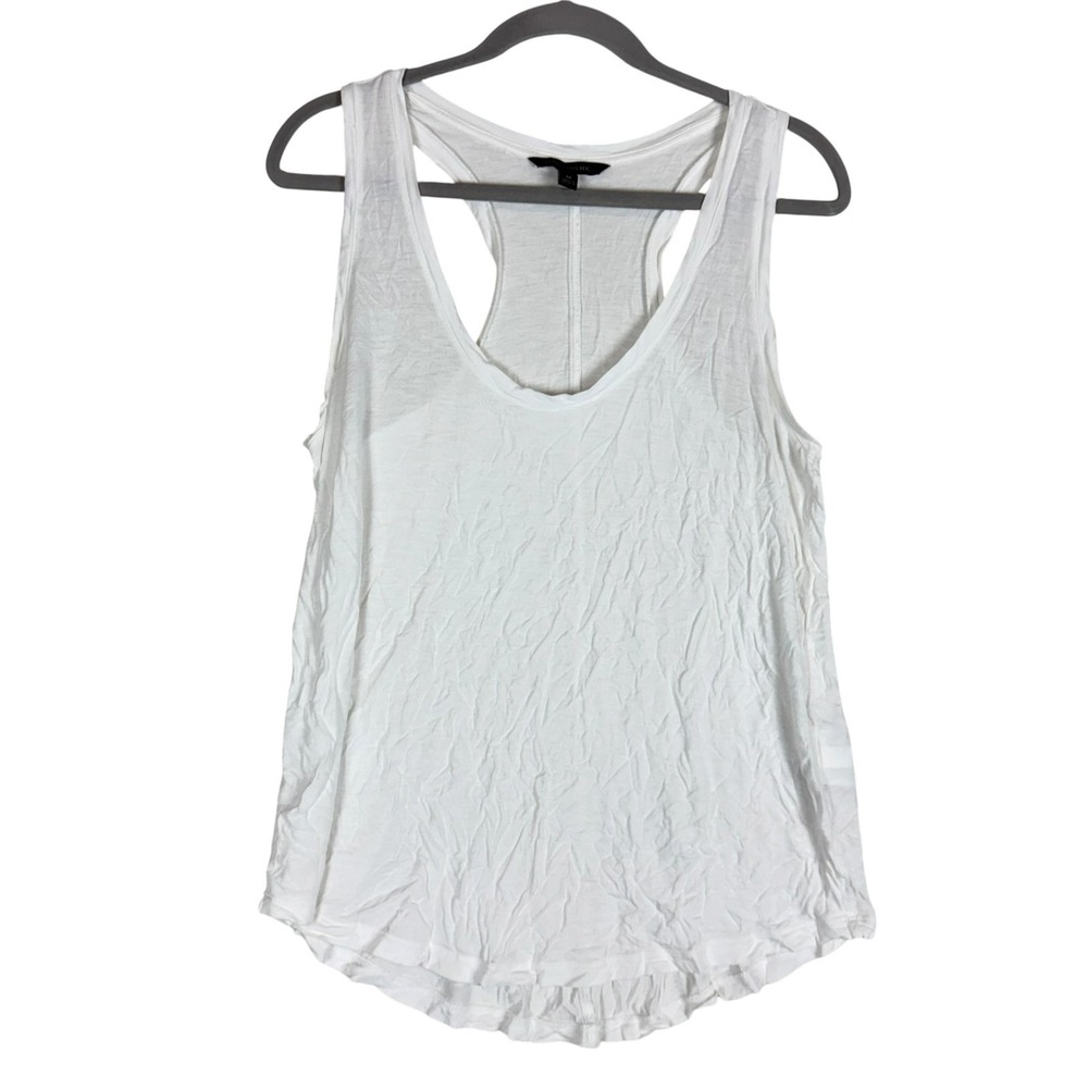 Banana Republic Tank Top Womens Medium White Scoop Neck Racerback Viscose Casual